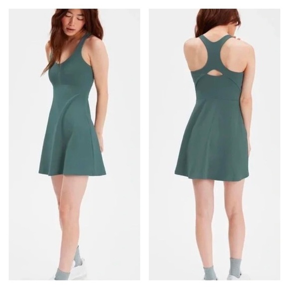 Girlfriend Collective Alpine Lola V-Neck Exercise Dress XS - Picture 2 of 7